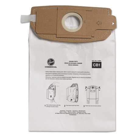 HOOVER COMMERCIAL Disposable Vacuum Bags, Standard B, PK10, 10PK AH10173